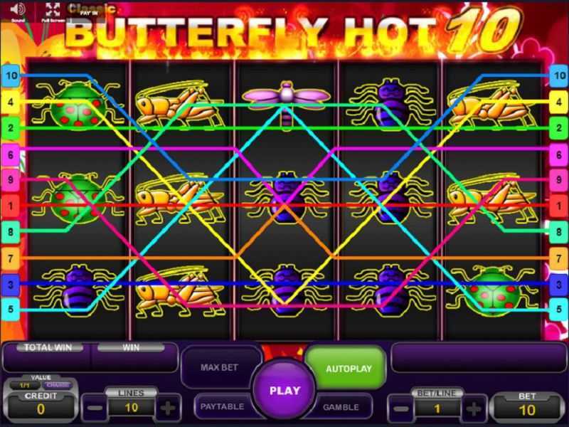 Play Butterfly Hot 10 by Zeusplay
