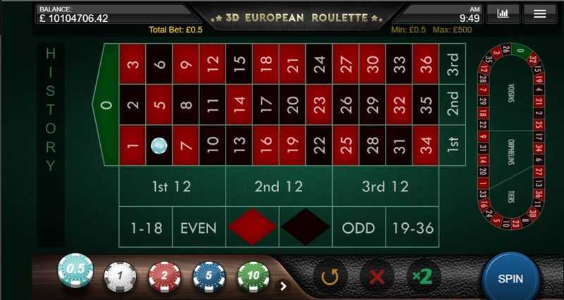 Play European Roulette 3D Deluxe by Zeusplay