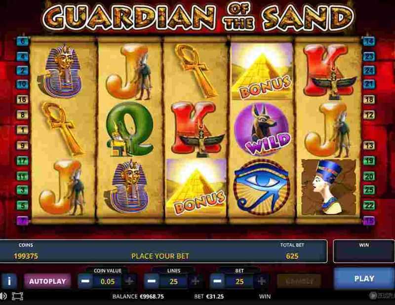 Play Guardian of the Sand by ZeusPlay – Uncover Treasures in this Online Casino Game 